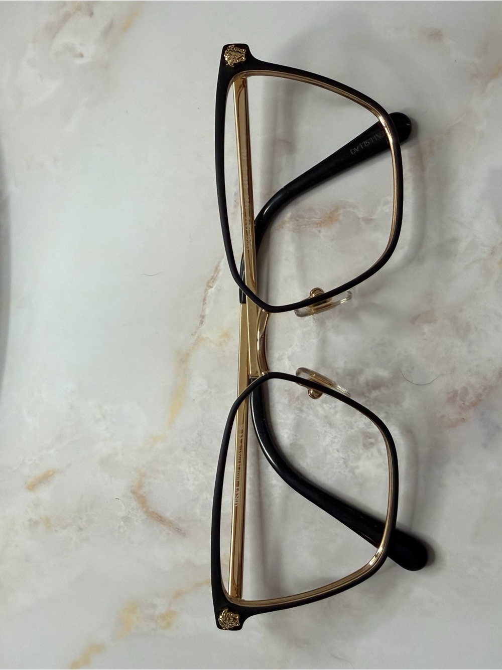 Black and Gold Versace Eyeglass Frames